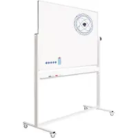 Smit Visual Whiteboard Verrijdbaar - Dubbelzijdig magnetisch - Emaille 90 x 120 cm