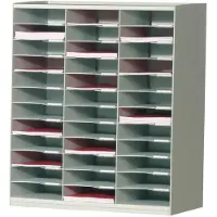 PaperFlow sorteerstation, A4, polystyreen, 36 vakken, B 674 x D 304 x H 791 mm, lichtgrijs