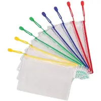Djois Opbergvakken A5 Rits PVC (Polyvinylchloride) Liggend 19,5 (B) x 26 (D) x 2,5 (H) cm Kleurenassortiment 8 Stuks