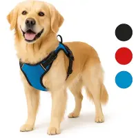 Flamingo Harnas hond – honden tuigje – harnas hond anti trek – hondentuigjes – hondentuig anti trek – Balou – blauw – maat XL – A:46-76cm B:80-105cm