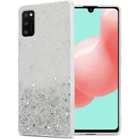 Cadorabo TPU hoes fonkelende glitters (Galaxy A41), Smartphonehoes, Transparant