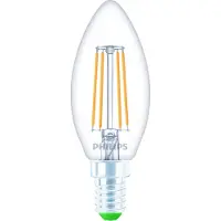 Philips Ultra Efficient LED kaarslamp Transparant - 40 W - E14 - Warmwit licht - Energielabel A