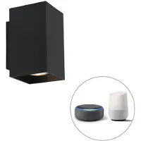 QAZQA Moderne Smart wandlamp zwart incl. 2 WiFi GU10 - Sandy