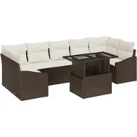 vidaXL Tuinset, 8-delig, bruin, polyrotan