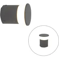 QAZQA Moderne buitenlamp donkergrijs 12 cm incl. LED - Bar