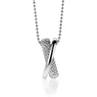 Zinzi zilveren hanger met cross-over design, glad en bolletjes 20mm ZIH2242 (zonder collier)