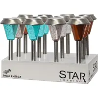 Star Trading Solar grondspies Ibiza, LED, 12 stuks, buiten, kleurrijk, padverlichting, schemersensor, 29 cm
