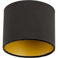 QAZQA Velours lampenkap zwart 18/18/14 met gouden binnenkant