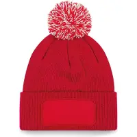 Beechfield Snowstar patch beanie B443 - Classic Red / Off White - One size