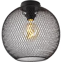 QAZQA Moderne plafondlamp zwart 30 cm - Mesh Ball