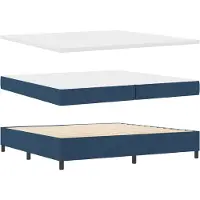 vidaXL Boxspring bed met hoofdeinde Blauw 200 x 200 cm Stof