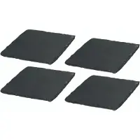Novaliv 4x leisteen borden I vierkant I 15x15x0,5 cm I sushi serveerset serveerbord zwarte stenen borden leisteen bord dessertbord serveerbord