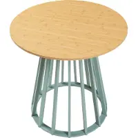 En.casa Eettafel Lensuu rond eikenkleurig en pastelgroen 80x76 cm []