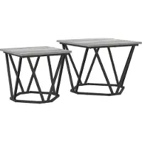 vidaXL Bijzettafelset 2 st Grijs Sonoma 50 x 50 x 40 cm