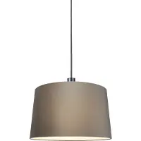 QAZQA Moderne hanglamp zwart met kap 45 cm taupe - Combi 1