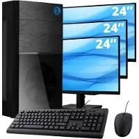 Screenon Intel Compleet PC + 3 x 24" Monitor + Muis & Toetsenbord | Intel Core i7 | 16 GB DDR4 | 1 TB SSD - NVMe | RTX 5060 | Windows 11 Pro + WiFi & Bluetooth