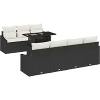 vidaXL Tuinset, 8-delig, zwart, polyrotan