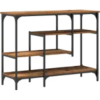 vidaXL Console Tafel met plank met opslag Oud hout 100 x 35 x 75 cm