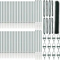 vidaXL zeshoekig gaasgek met palen 100 x 1,4 m PVC-Coated Staal Groen