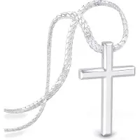 SERASAR Premium Ketting voor Heren [Faith] | Roestvrij staal 316L | Waterdicht | Stevige kinketting | Veilige sluiting | Zilver | 60 cm | Inclusief sieradendoosje