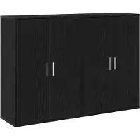 vidaXL Dressoir 2 st Zwart Eiken 60 x 31 x 84 cm Bewerkt hout