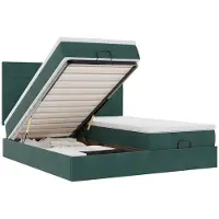 vidaXL Ottoman bed met matrassen en LED's 200x200cm fluweel