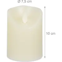 Relaxdays LED kaarsen - set van 4 - timer - bewegende vlam - 10 x 7,5 cm - stompkaarsen - op batterij
