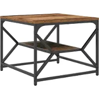 vidaXL Salontafel, gerecycled hout, 51 x 50 x 40 cm, van hout en staal