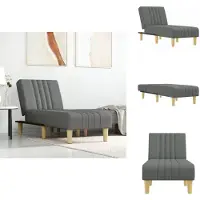 vidaXL Chaise longue stof donkergrijs
