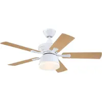 WESTINGHOUSE Plafondventilator , licht, 7316340, wit, stil 7316340, wit / opaal, Woon-/ Eetkamer, Kunststof, Modern