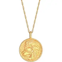 Elli - Elli Halsketting Dames Zodiac Leo Coin Antieke Trend Astro in 925 Sterling Zilver Kettingen