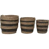 Clayre & Eef Opbergmand set van 3 Ø 33x33 cm zeegras rond plantenhouder