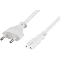 Deltaco DEL-109J-50 electriciteitssnoer Wit 0,5 m CEE7/16 IEC C7