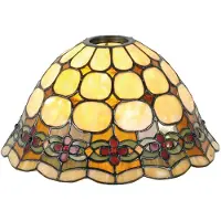 LumiLamp Lampenkap tiffany Ø 25x15 cm rood glas driehoek glazen lampenkap