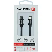 Swissten Fast Charging Cable 1.2m Juodas
