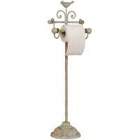 Clayre & Eef Wc rol houder 22x10x69 cm ijzer vogel toiletrolhouder