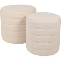 Clayre & Eef Hocker set van 2 Ø 50x45 / Ø 40x40 cm hout textiel rond