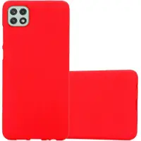 Cadorabo TPU Matte bekleding (Galaxy A22 5G), Smartphonehoes, Rood
