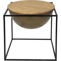 Clayre & Eef Bijzettafel 53x53x55 cm zwart ijzer hout