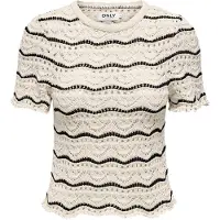 ONLY Trui Only Anna Sofia Life Knit - Birch/Black dames EU XS