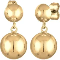 Elli - Oorbellen - Dames Oor Hanger Bol Rond Geo Trend Zilverkleurig - Dames
