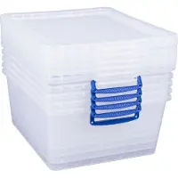 Really Useful Box Really Useful Boxes stapelbare opbergboxen, transparant, met deksel, 17,5 l, 5 stuks