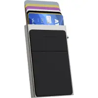 Nuvance - Pasjeshouder Uitschuifbaar - Rfid Bescherming - Pasjeshouders voor Mannen en Vrouwen - Creditcardhouder - Zilver