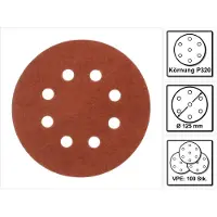 Makita Schleifpapier Klett 125 mm K 320 100 Stk. ( 2x P-43692 ) für DBO BO DCW DWE GEX PEX SXE BOS