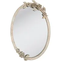 Clayre & Eef Spiegel 35x51 cm glas rond bloemen grote spiegel