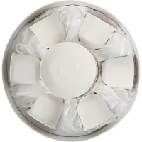Clayre & Eef Kop en schotel set van 6 220 ml porselein servies