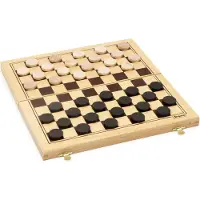 Jeujura Wooden Checkers Game - - 8131 - Folding Box - 30x30x2cm - France