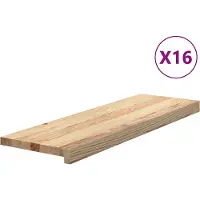 vidaXL Traptreden 16 st 80x25x2 cm onbehandeld massief eikenhout