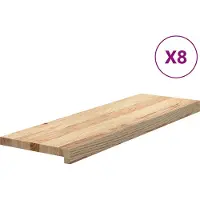vidaXL Traptreden 8 st 80x30x2 cm onbehandeld massief eikenhout