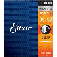 Elixir NANOWEB Coated 7 String Electric Guitar Strings 9-52